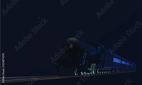 Digital train on the rusty track