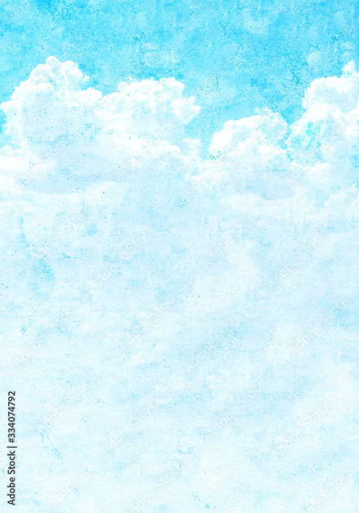 Grunge background with paper texture and clouds