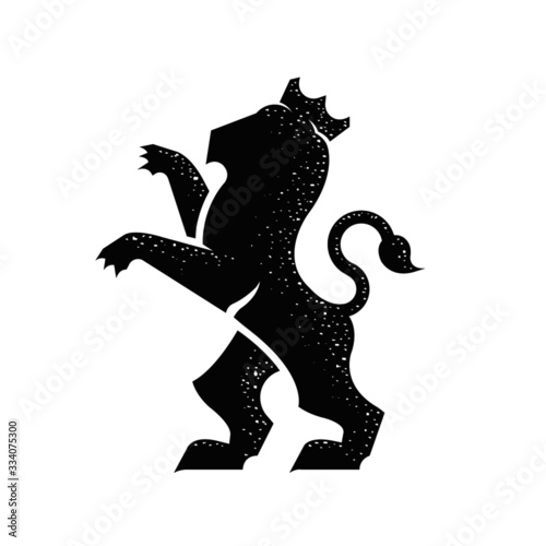 Stylized Standing Heraldic Lion