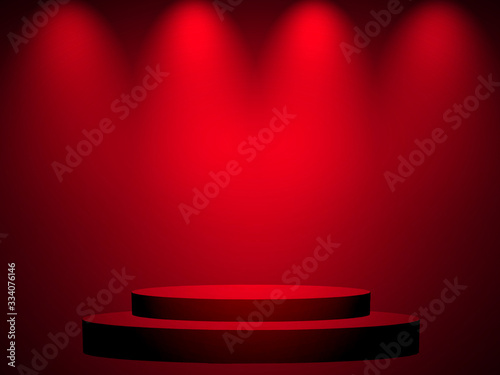 Black and red background. Elegant and beautiful studio background.