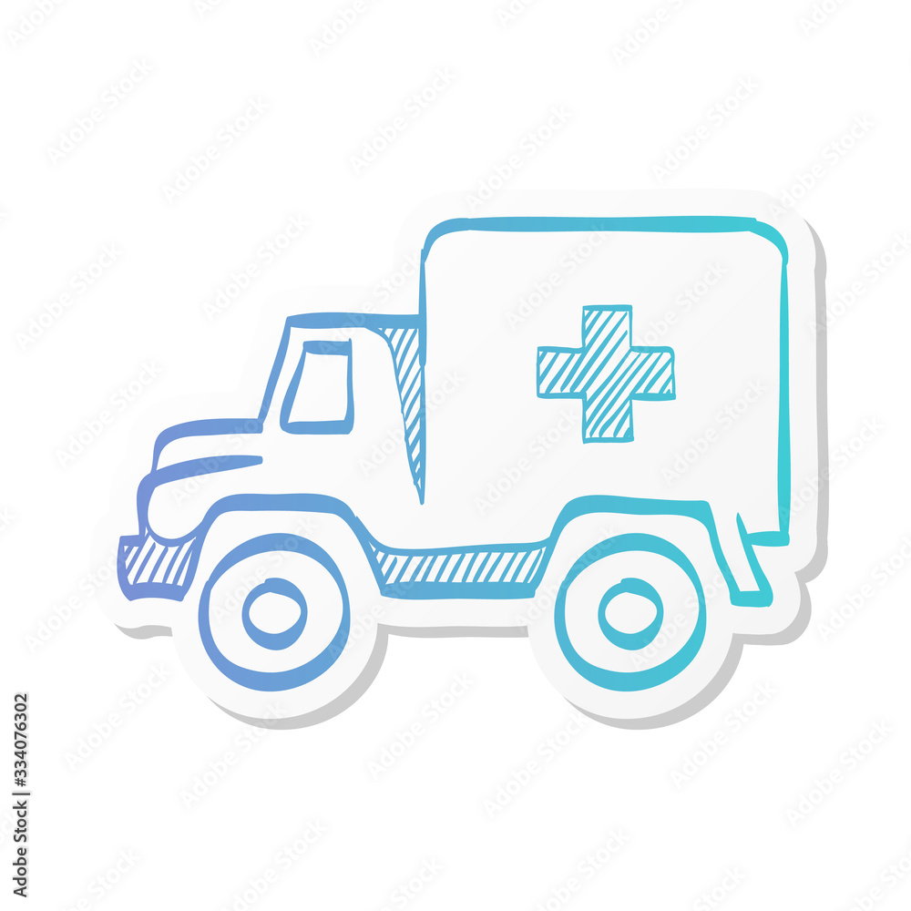 Sticker style icon - Military ambulance