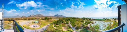 Panorama view of beautiful park in Mae Moh district photo