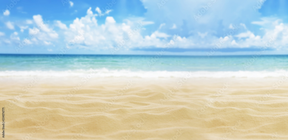 Sand, sea, sky and beach background - obrazy, fototapety, plakaty 