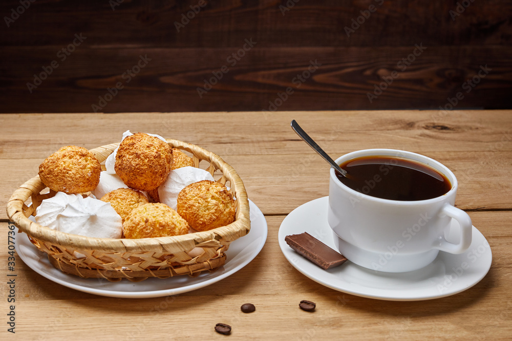 hot coffee put on table, drink breakfast in the morning day hot coffee put on table, drink breakfast in the morning day