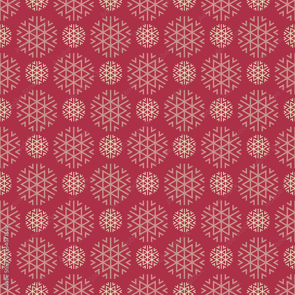 Seamless pattern with snowflakes on dark red background Seamless pattern with snowflakes on dark red background