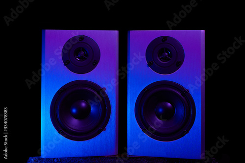 Sound speakers with neon light