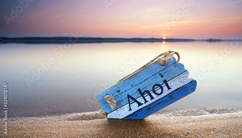 Fototapeta Naklejka Na Ścianę i Meble -  Ahoi - romantische Grüße vom Meer