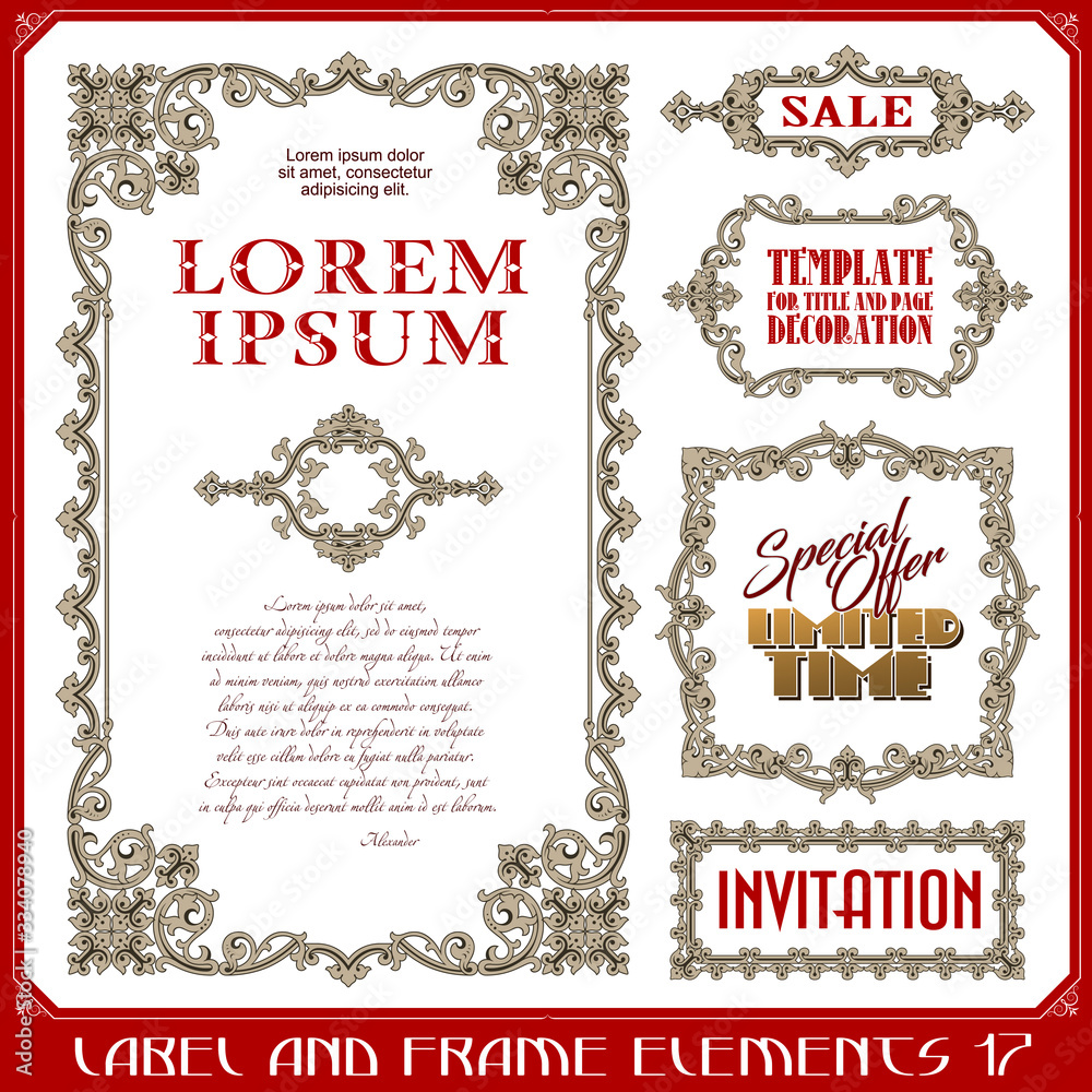 Vector set of calligraphic design elements and page decor. Vector set of calligraphic design elements and page decor.