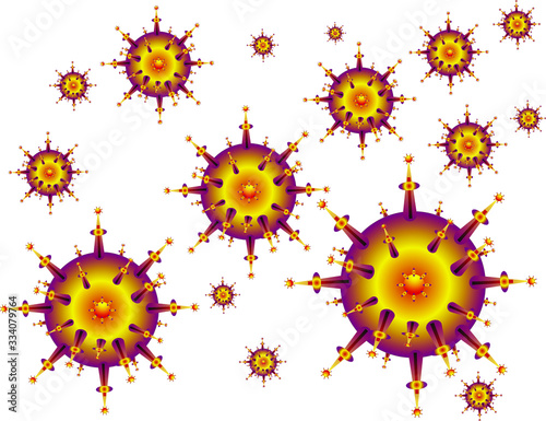 Corona virus 2019 illustration in various sizes