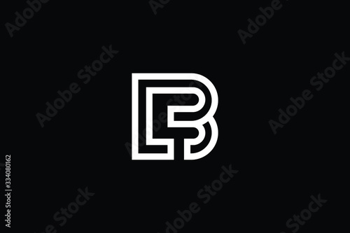 Minimal elegant monogram art logo. Outstanding professional trendy awesome artistic LB BL initial based Alphabet icon logo. Premium Business logo White color on black background