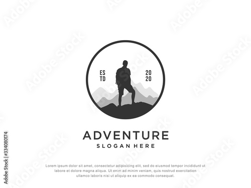 adventure logo inspiration.outdoor logo.silhouette design.vector illustration concept