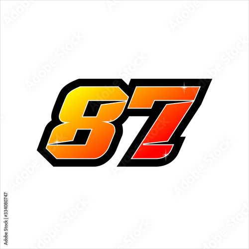 Vector racing number 87, start racing number, sport race number ...