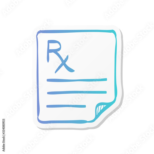 Sticker style icon - Medical prescription