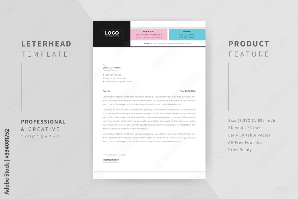 Modern company letterhead Template Design. Modern company letterhead Template Design.