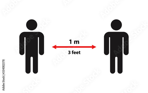 Keep distance sign. Coronovirus epidemic protective equipment. Vector