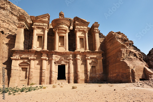 Monastery in ancient city of Petra, Jordan