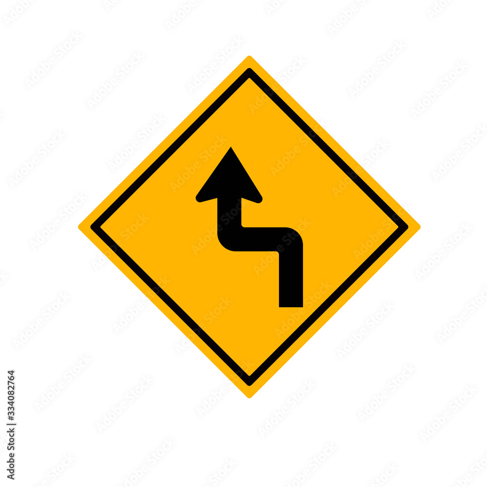 02-Curves Ahead traffic sign ,Part of a series. 02-Curves Ahead traffic sign ,Part of a series.