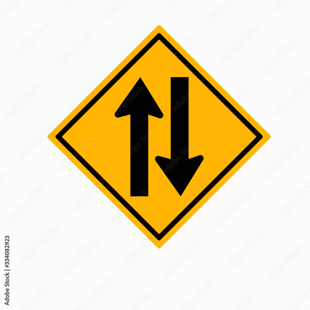 Two way traffic sign, vector illustration Two way traffic sign, vector illustration