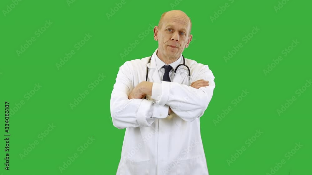 A doctor wearing a scientist white lab coat shrugs his shoulders after delivering bad news to a patient. The man is wearing a shirt and tie with stethoscope. A doctor wearing a scientist white lab coat shrugs his shoulders after delivering bad news to a patient. The man is wearing a shirt and tie with stethoscope.