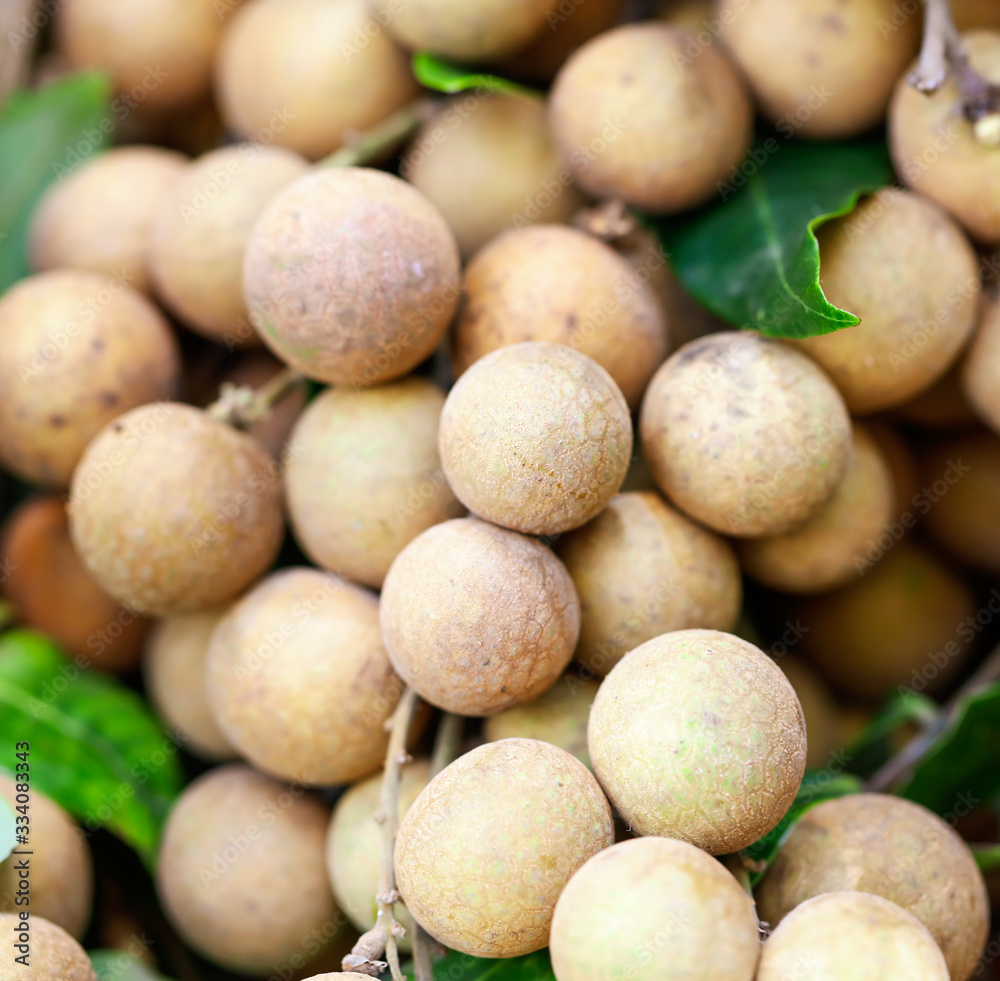 Longan fruit on the window in the market Longan fruit on the window in the market