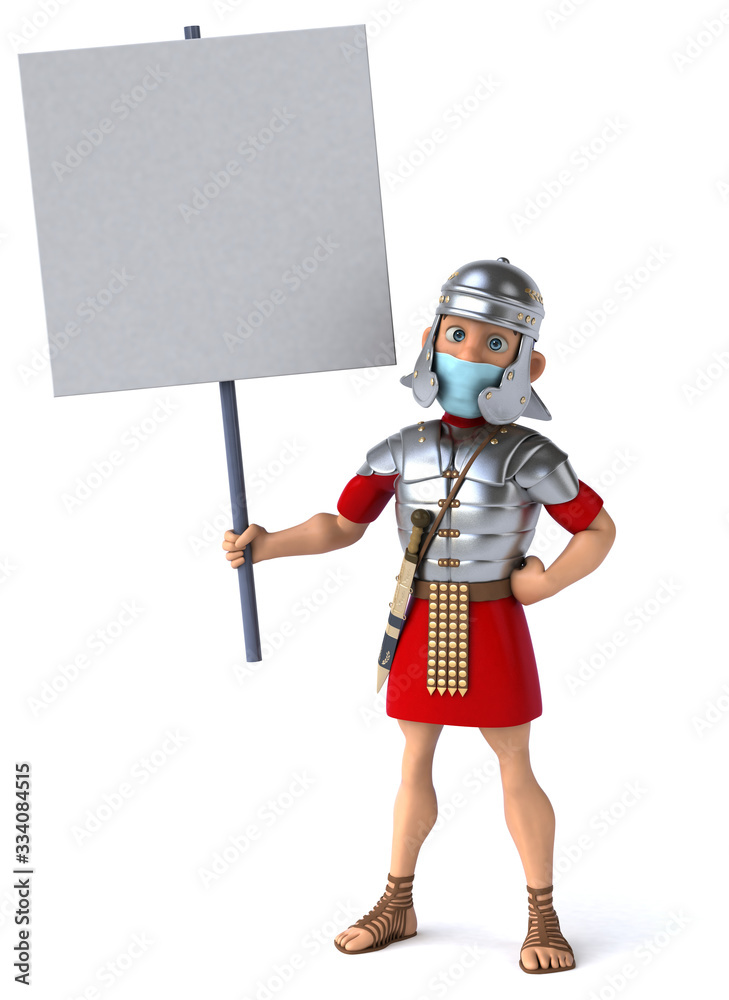 Obraz premium 3D illustration of a cartoon character with a mask