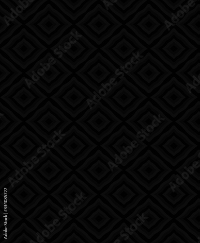 Black rhombus seamless pattern. Repeating dark loose rhombus background.
