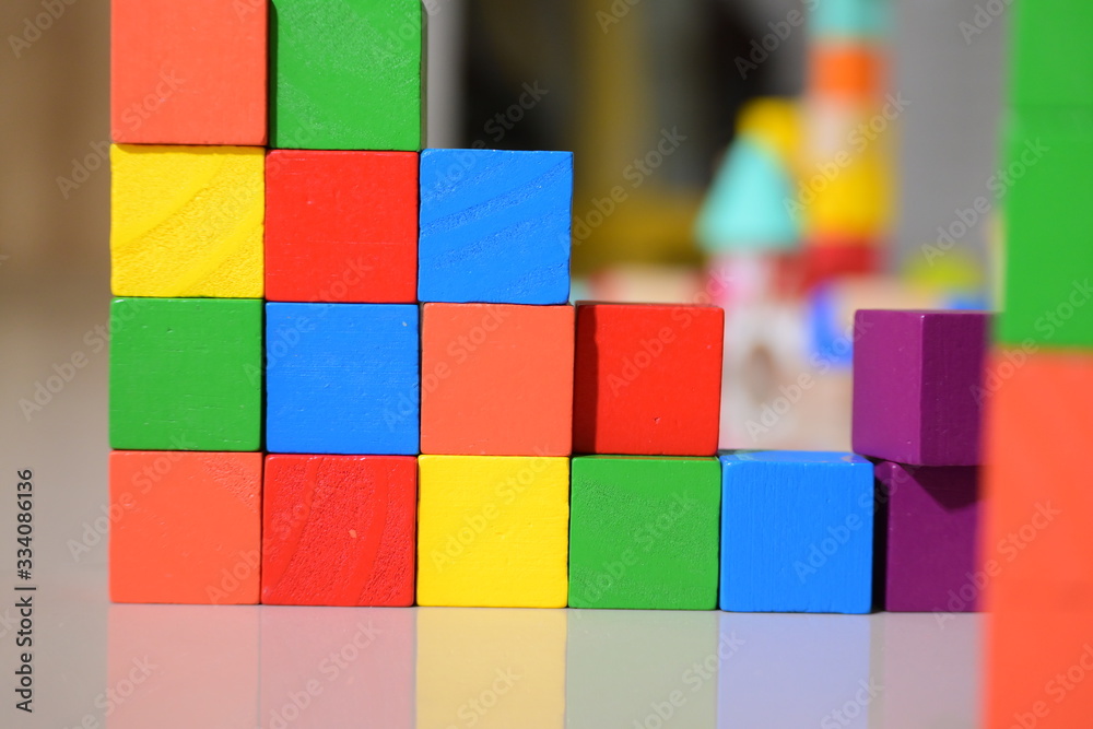 wooden toy block building for activity of kid play learning development in home wooden toy block building for activity of kid play learning development in home