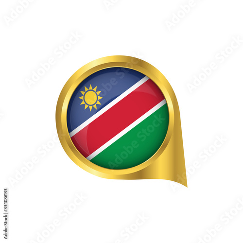 Free Download Flag of Namibia, location map pin, pointer flag Namibia, button gold, Icon country . Vector Illustration EPS10. - GFXLoad