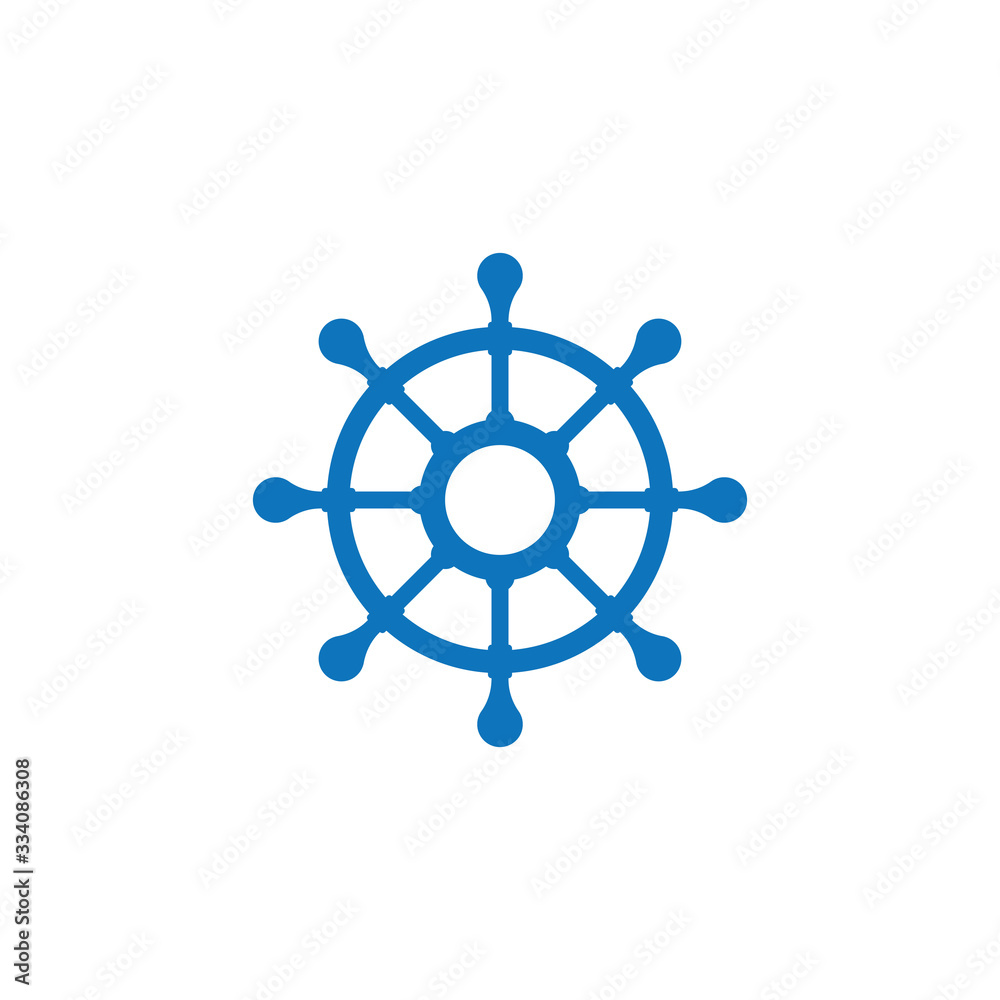 Ship wheel steering symbol vector icon Ship wheel steering symbol vector icon