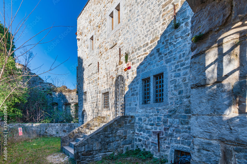 Castles and ruins. Medieval manors of the Zucco and Cucagna family. Friuli. Italy.