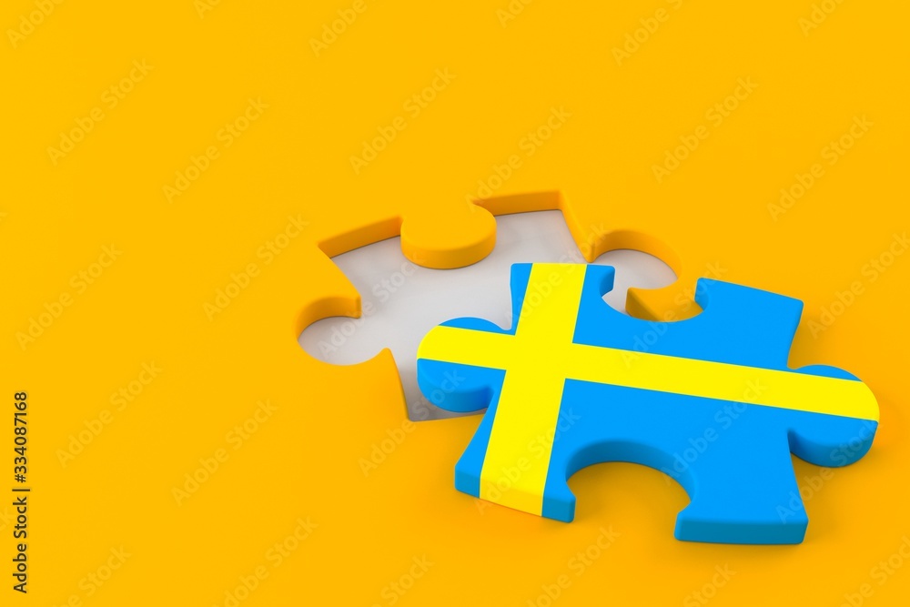 Obraz premium Jigsaw puzzle with swedish flag