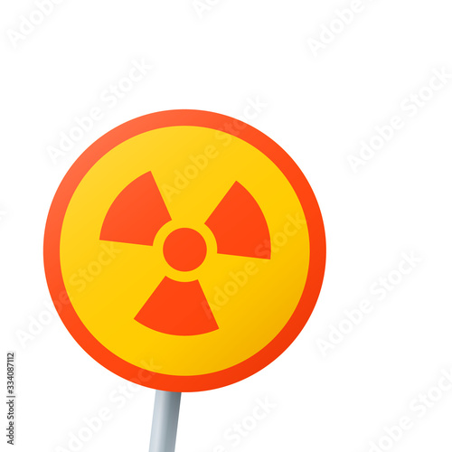 Ionizing radiation symbol. Circular sign of a radioactive waste and materials.
