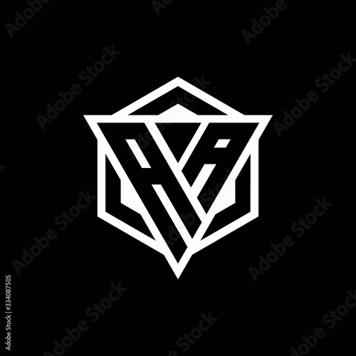 AA logo monogram with triangle and hexagon shape combination