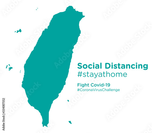 Taiwan map with Social Distancing stayathome tag