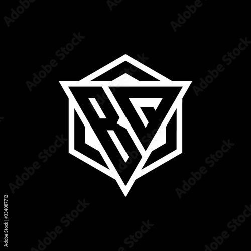 BQ logo monogram with triangle and hexagon shape combination