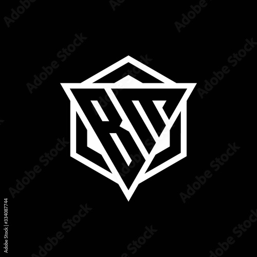 BM logo monogram with triangle and hexagon shape combination