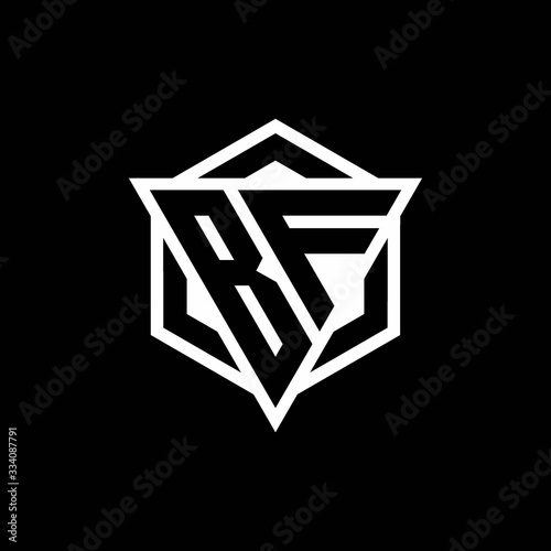 BF logo monogram with triangle and hexagon shape combination