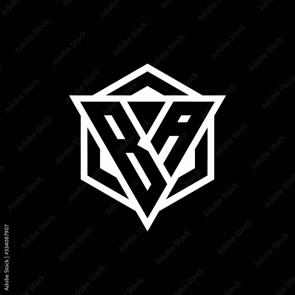 BA logo monogram with triangle and hexagon shape combination BA logo monogram with triangle and hexagon shape combination
