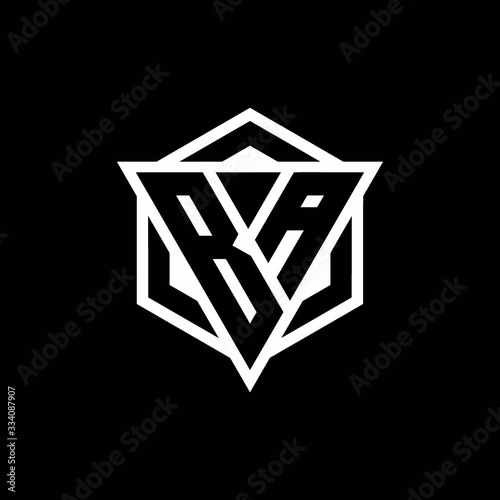 BA logo monogram with triangle and hexagon shape combination