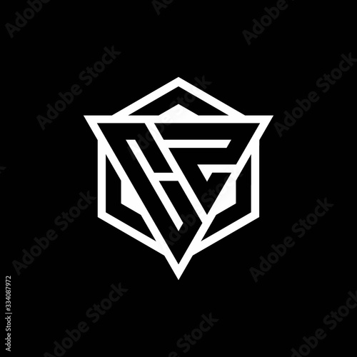 CZ logo monogram with triangle and hexagon shape combination