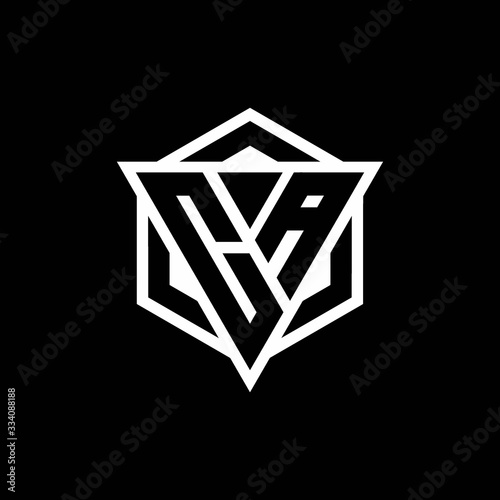 CA logo monogram with triangle and hexagon shape combination