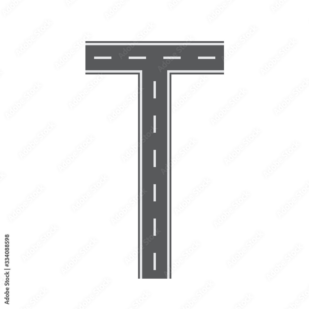 T letter for Road or street font. Flat and solid color vector illustration. T letter for Road or street font. Flat and solid color vector illustration.