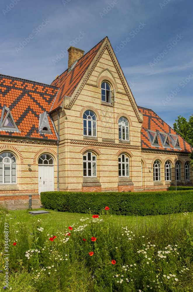 Flowers in front of the town hall of Kappeln, Germany