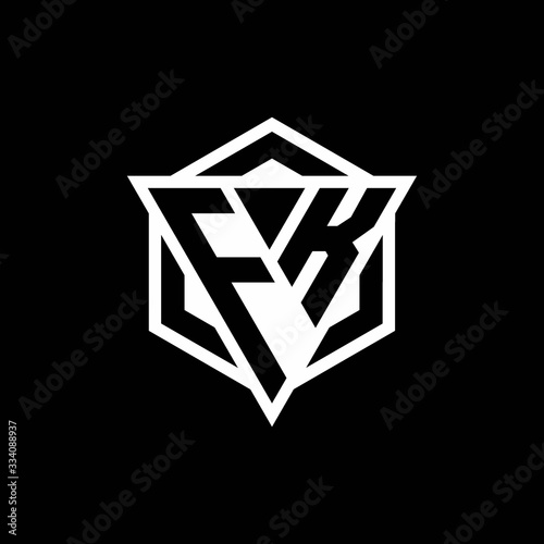 FK logo monogram with triangle and hexagon shape combination