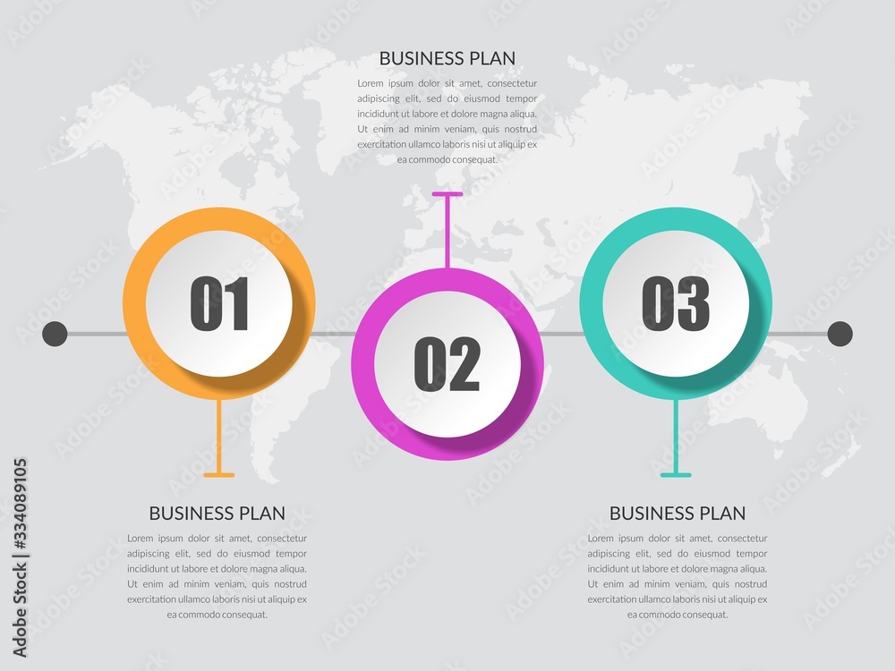 Three Point Infographic Design Vector for Business Three Point Infographic Design Vector for Business