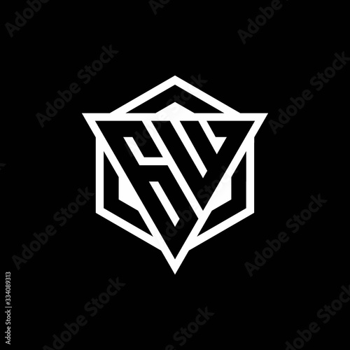 GW logo monogram with triangle and hexagon shape combination