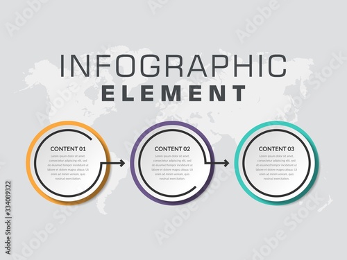 Three Point Infographic Design Vector for Business