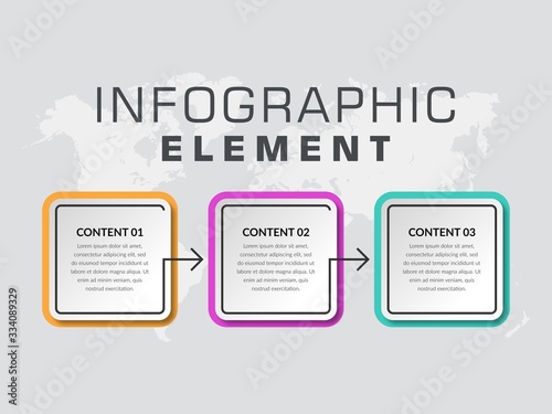 Three Point Infographic Design Vector for Business