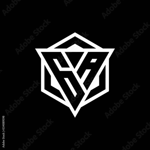 GA logo monogram with triangle and hexagon shape combination