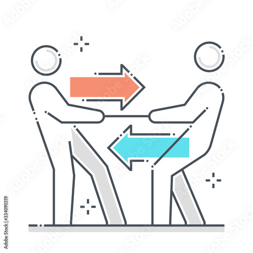 Legal case related color line vector icon, illustration